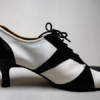 zapatos tango mujer botitas cuero banco y negro