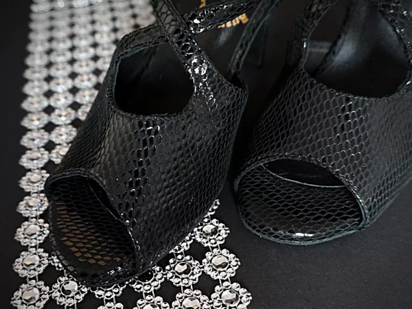 zapatos tango cuero negro tiras cruzadas